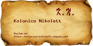 Kolonics Nikolett névjegykártya
