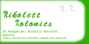 nikolett kolonics business card